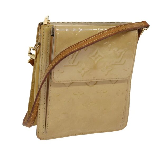 LOUIS VUITTON Monogram Vernis Motto Accessory Pouch Beige M91136 LV Auth 69248 - Picture 1 of 16